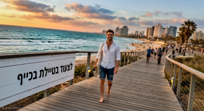 שותפה לצעידת בוקר טיילת הים ראשל"צ